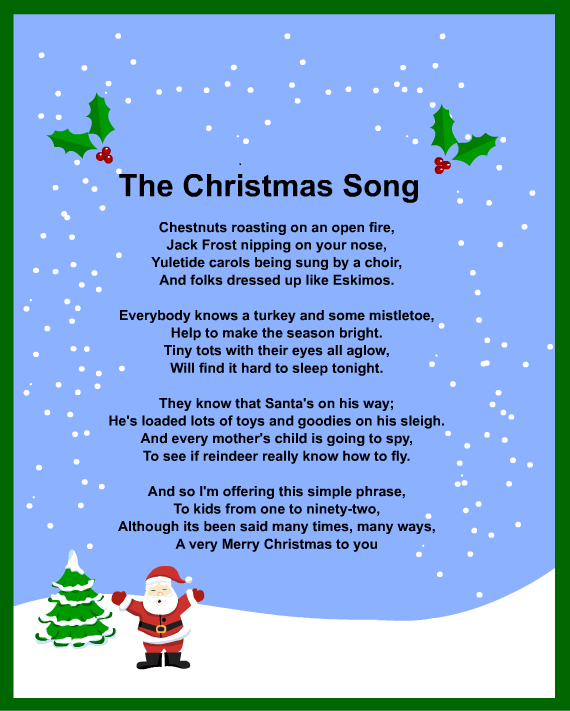 Christmas Carols, Songs and Lyrics